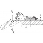 Clip On, 30°  Corner Hinge